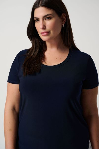 Joseph Ribkoff Midnight Blue Short Sleeve Fitted T-Shirt Style 183220