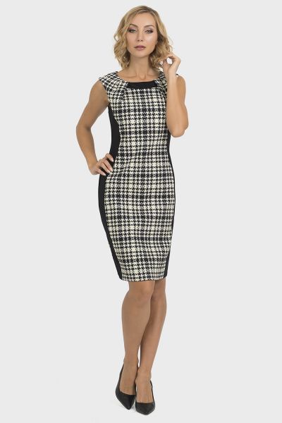 Joseph Ribkoff Black/Ecru Dress Style 193843 