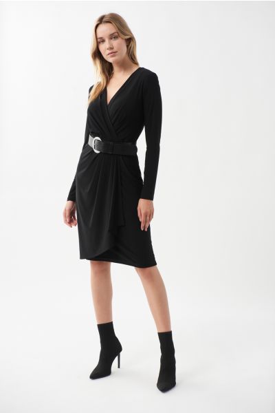 Joseph Ribkoff Black Wrap Dress Style 213103