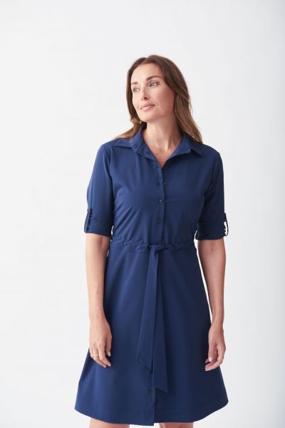 Joseph Ribkoff Navy Blue Fit & Flare Dress Style 221112 - Main Image
