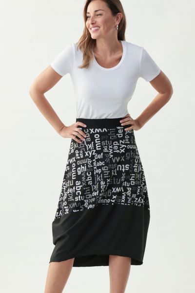 Joseph Ribkoff Black/Vanilla/Grey Skirt Style 221127 - 1