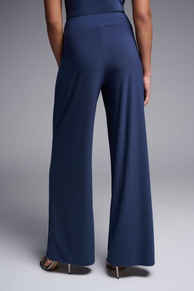 Joseph Ribkoff Mineral Blue Silky Knit Wide-Leg Pull-On Pants Style 221340