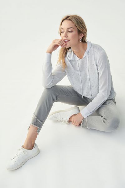 Joseph Ribkoff Grey Embellished Jeans Style 221944