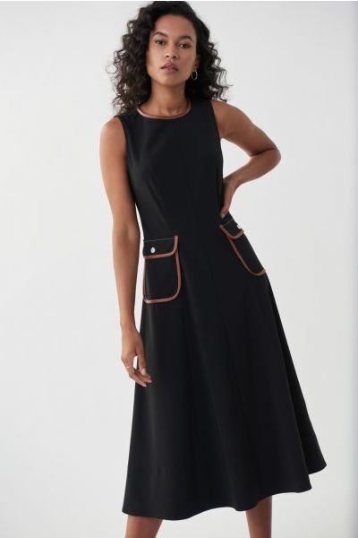 Joseph Ribkoff Black/Tan Dress Style 222052