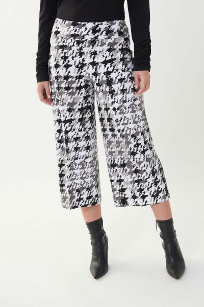 Joseph Ribkoff Black/White/Grey 3/4 Length Pants Style 223235