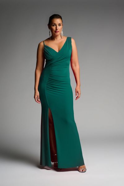 Joseph Ribkoff Rainforest Ruched Gown Style 223714