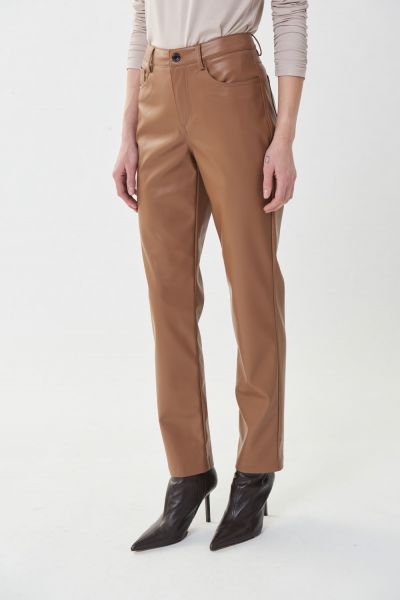 Joseph Ribkoff Nutmeg Faux Leather Pants Style 223921