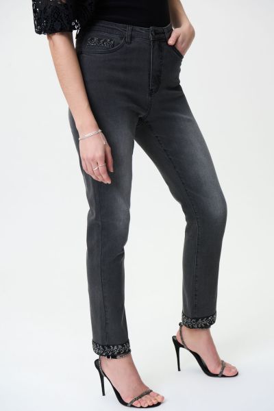 Joseph Ribkoff Charcoal Grey Denim Pants Style 224953