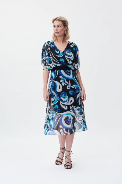 Joseph Ribkoff Black/Multi Dress Style 231041