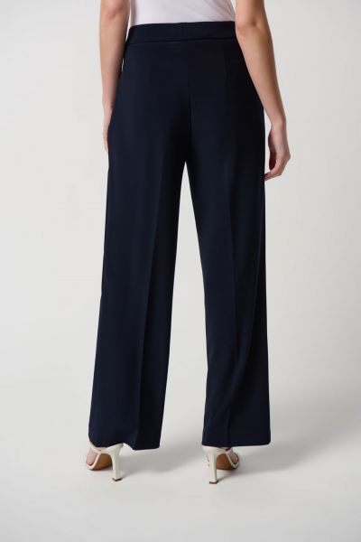 Joseph Ribkoff Midnight Blue Wide-Leg Knit Pants Style 231136