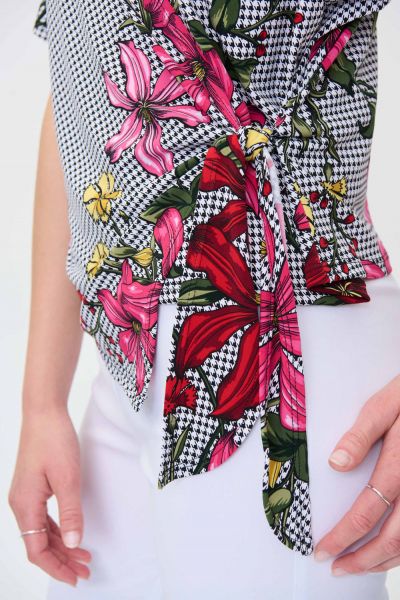 Joseph Ribkoff Black/Multi Floral Print Tunic Style 231147