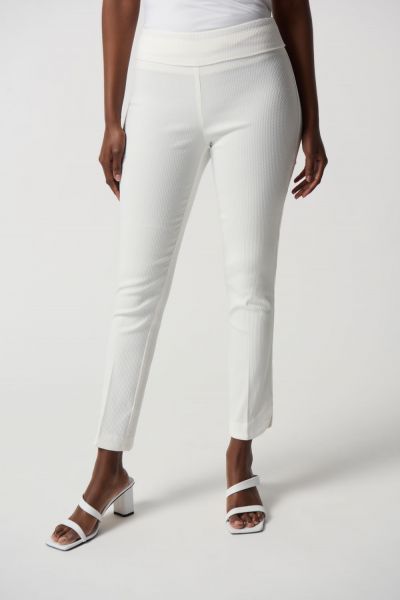 Joseph Ribkoff White Jacquard Pants Style 231220