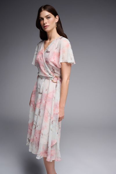 Joseph Ribkoff Mint/Multi Wrap Dress Style 231713

