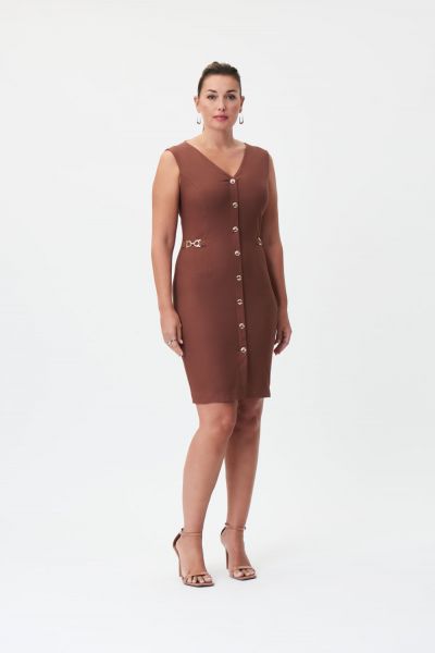 Joseph Ribkoff Espresso Sleeveless Dress Style 232055