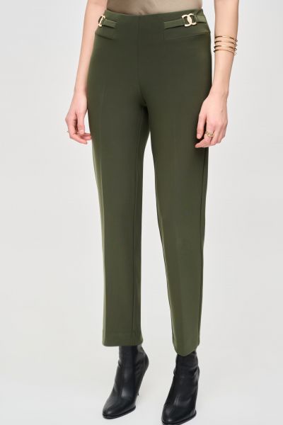 Joseph Ribkoff Iguana Bonded Silk Straight-Leg Pants Style 233180