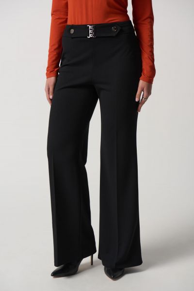 Joseph Ribkoff Black/Bronze Slim-Fit Pants Style 233191