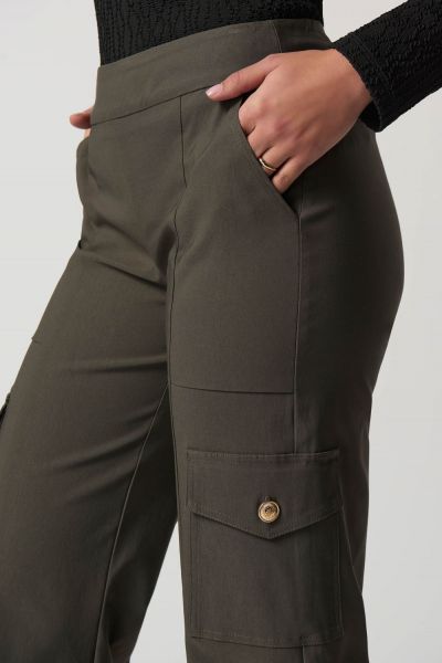 Joseph Ribkoff Avocado Microtwill Wide-Leg Pants Style 233219
