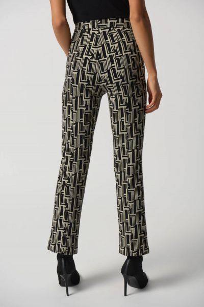 Joseph Ribkoff Black/Beige Pull-On Crop Pants Style 233251