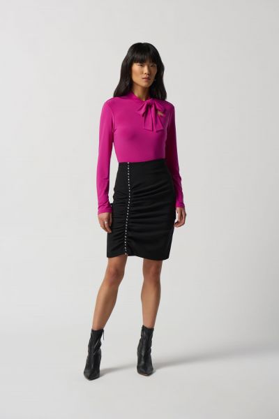 Joseph Ribkoff Black Twill Miniskirt Style 233275