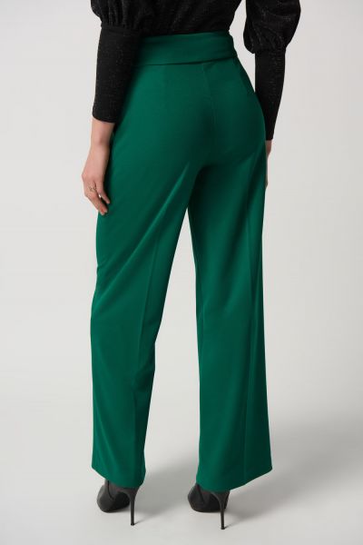 Joseph Ribkoff True Emerald Scuba Crepe Wide-Leg Pants Style 234053