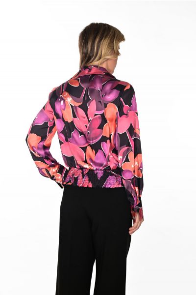 Frank Lyman Black/Multi Floral Print Blouse Style 234136U