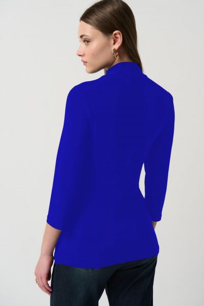 Joseph Ribkoff Royal Sapphire Top With Embellished Cutout Neckline Style 234195