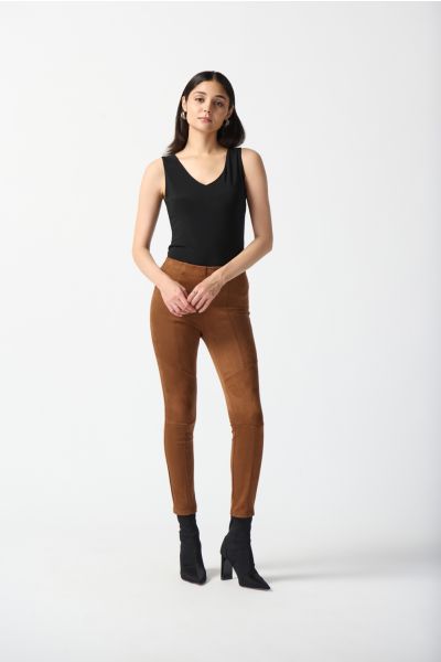 Joseph Ribkoff Toffee Leggings With Knee Cuts Style 234234