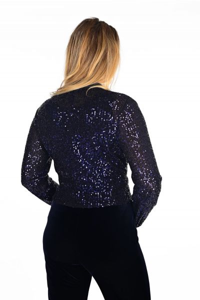 Frank Lyman Navy Cardigan With Sequins Style 234239