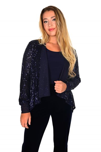 Frank Lyman Navy Cardigan With Sequins Style 234239