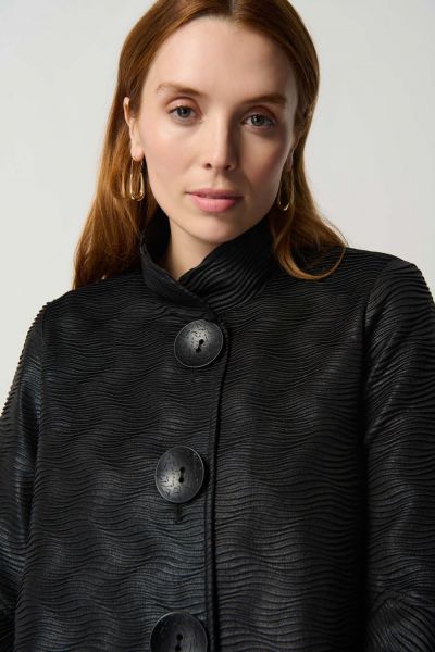 Joseph Ribkoff Black Trapeze Jacket With Stand Collar Style 234260