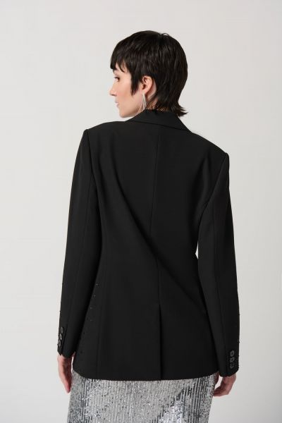 Joseph Ribkoff Black Blazer With Iron-On Embellishment Style 234930