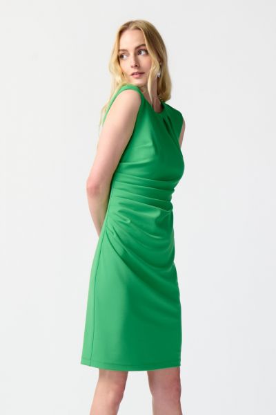 Joseph Ribkoff Island Green Sheath Dress with Pleats Style 241008