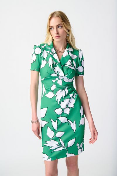 Joseph Ribkoff Green/Multi Floral Print Dress Style 241033