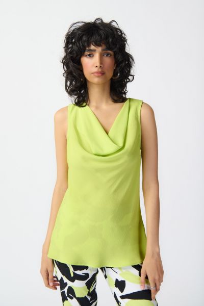 Joseph Ribkoff Key Lime Sleeveless Top with Cowl Neck Style 241103