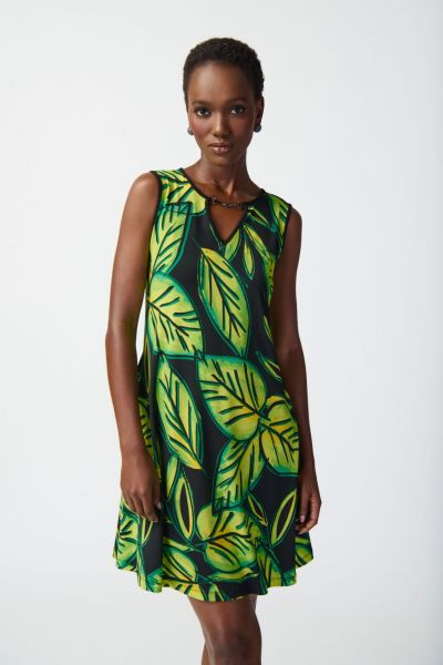 Joseph Ribkoff Black/Multi A-line Dress Style 241119