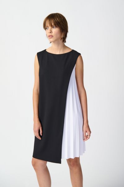 Joseph Ribkoff Black/Vanilla Trapeze Dress Style 241160