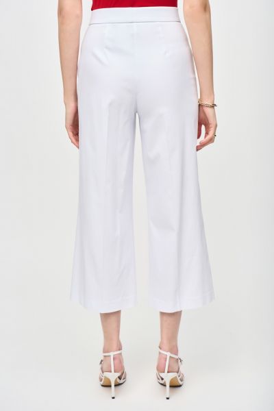 Joseph Ribkoff White Culotte Pants With Gold Buttons Style 241166