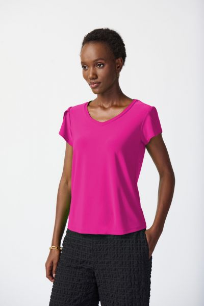 Joseph Ribkoff Ultra Pink Short Sleeve Top Style 241179
