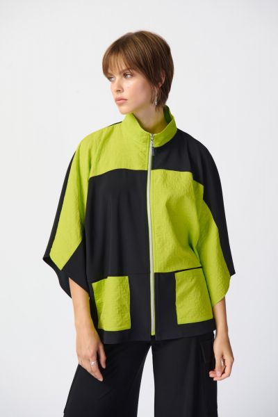 Joseph Ribkoff Black/Key Lime Boxy Jacket Style 241198