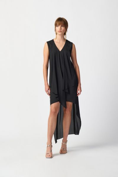 Joseph Ribkoff Black High-Low Sleeveless Dress Style 241260