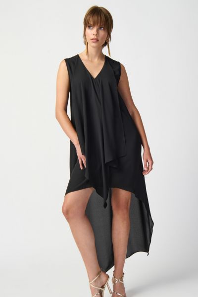 Joseph Ribkoff Black High-Low Sleeveless Dress Style 241260