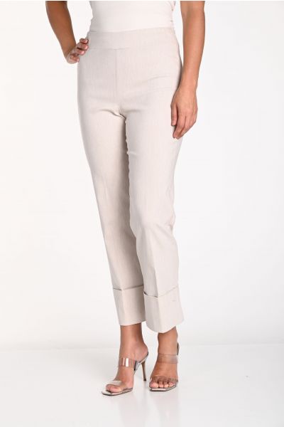 Frank Lyman Oatmeal Pants With Rolled Up Hem Style 241288