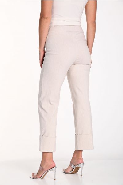 Frank Lyman Oatmeal Pants With Rolled Up Hem Style 241288