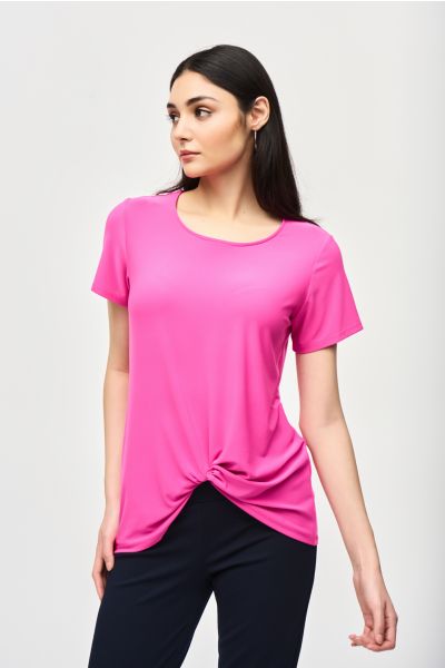 Joseph Ribkoff Ultra Pink Top with Knot Detail Style 241290