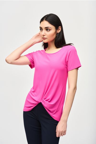 Joseph Ribkoff Ultra Pink Top with Knot Detail Style 241290