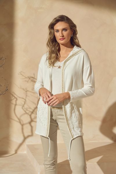 Frank Lyman White Floral Lace Cardigan Style 241340U