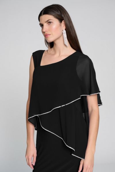 Joseph Ribkoff Black Asymmetrical Sheath Dress Style 241721
