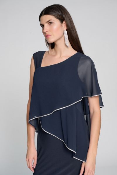Joseph Ribkoff Midnight Blue Asymmetrical Sheath Dress Style 241721
