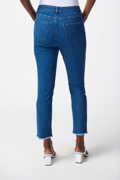 Joseph Ribkoff Slim Crop Jeans with Embellished Hem Style 241920