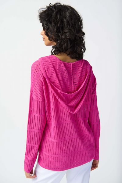 Joseph Ribkoff Ultra Pink Hooded Sweater Style 241923